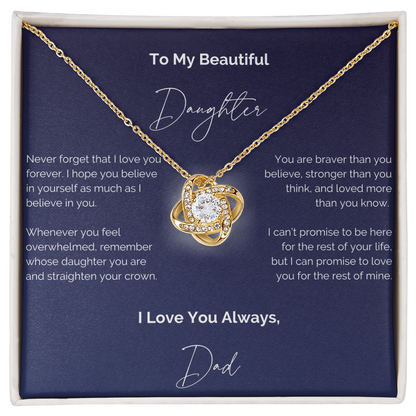 To My Beautiful Daughter Necklace