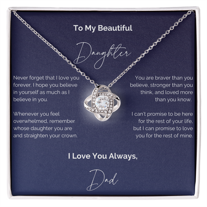 To My Beautiful Daughter Necklace