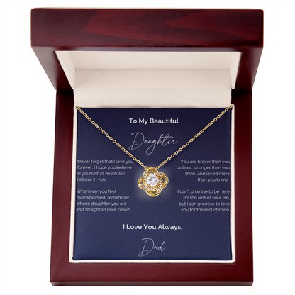 To My Beautiful Daughter Necklace